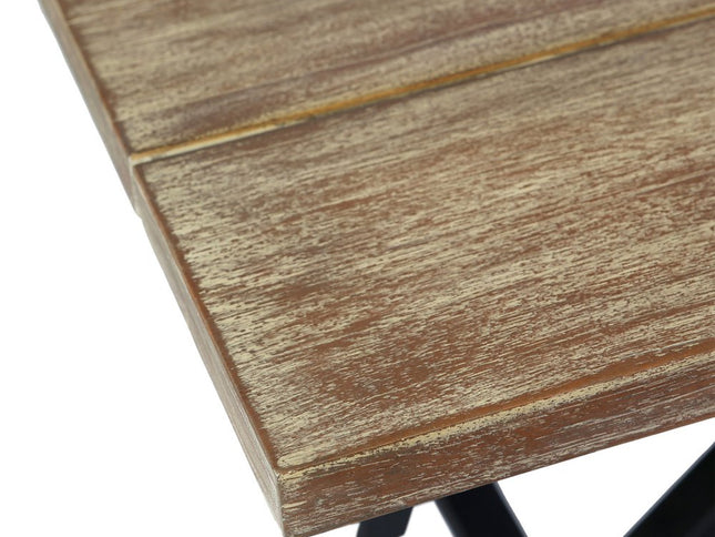 Five Piece Brown and Black Solid Wood Dining Set with Four Chairs