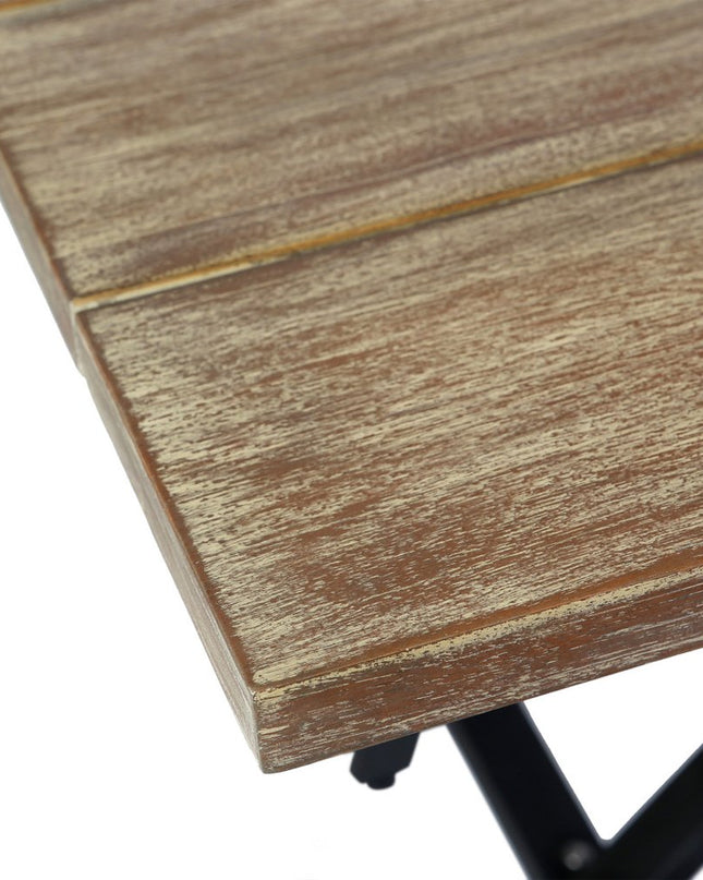 Five Piece Brown and Black Solid Wood Dining Set with Four Chairs