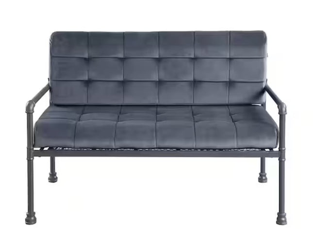 51" Gray Velvet Loveseat