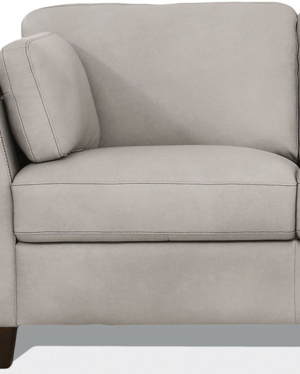 59" Off White And Brown Leather Loveseat