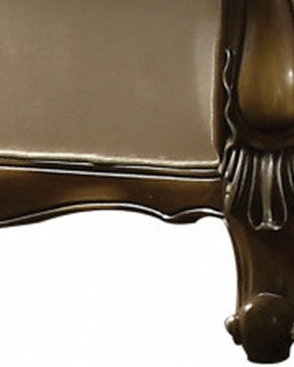 74" Tan And Brown Velvet Damask Curved Loveseat and Toss Pillows