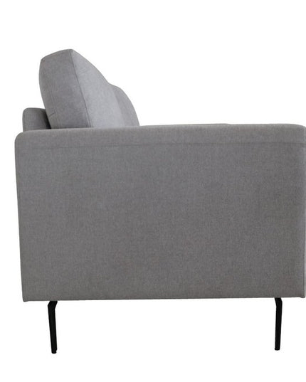 61" Light Gray And Black Linen Loveseat