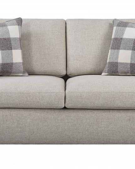 72" Beige And Brown Linen Loveseat