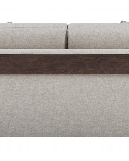 72" Beige And Brown Linen Loveseat