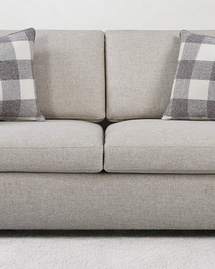 72" Beige And Brown Linen Loveseat