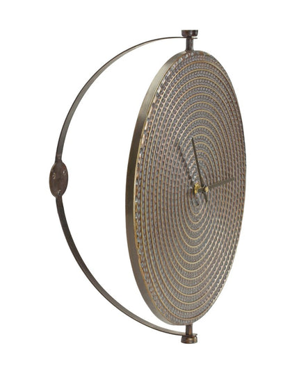 15" Circle Bronze Metal Analog Wall Clock
