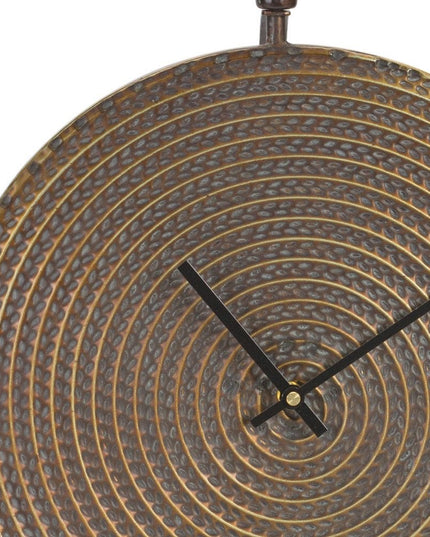 15" Circle Bronze Metal Analog Wall Clock