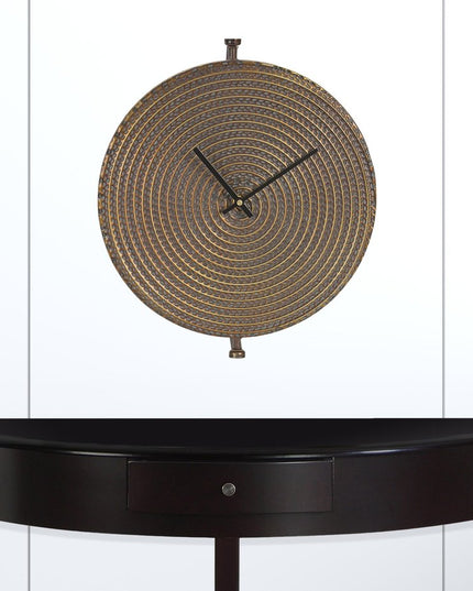 15" Circle Bronze Metal Analog Wall Clock