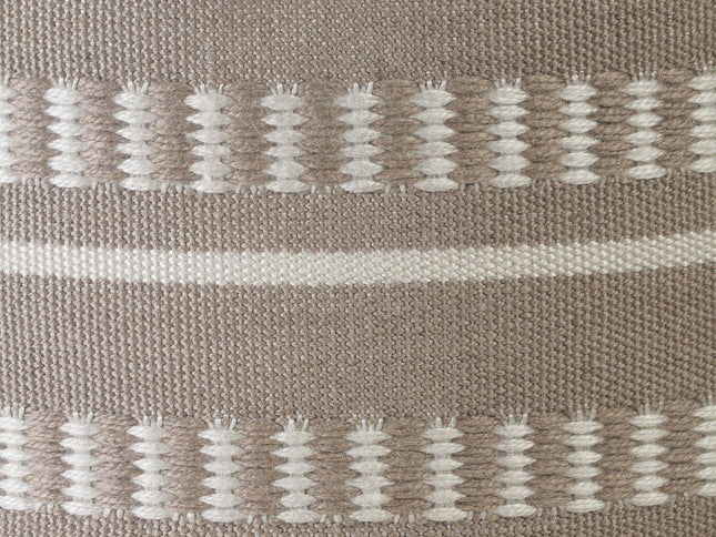 20" Green Polyester Round Striped Indoor Outdoor Pouf Ottoman