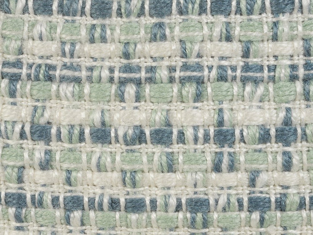 20" Blue Polyester Round Geometric Indoor Outdoor Pouf Ottoman