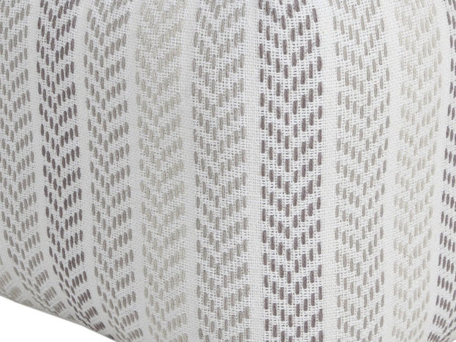 18" Gray And White Cotton Chevron Pouf Ottoman