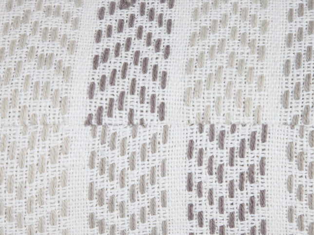 18" Gray And White Cotton Chevron Pouf Ottoman