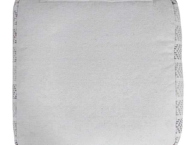 18" Gray And White Cotton Chevron Pouf Ottoman