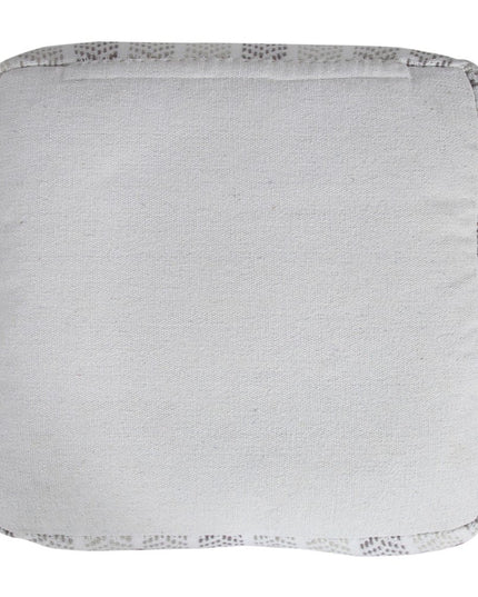 18" Gray And White Cotton Chevron Pouf Ottoman