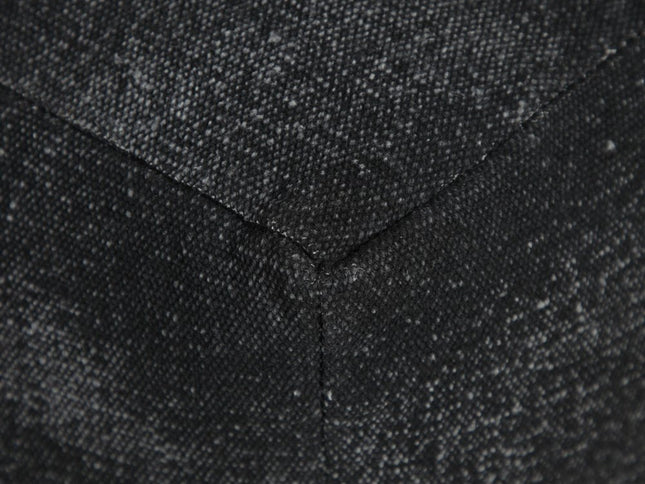 18" Black Cotton Geometric Pouf Ottoman