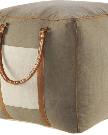 20" Gray Cotton Blend Ottoman