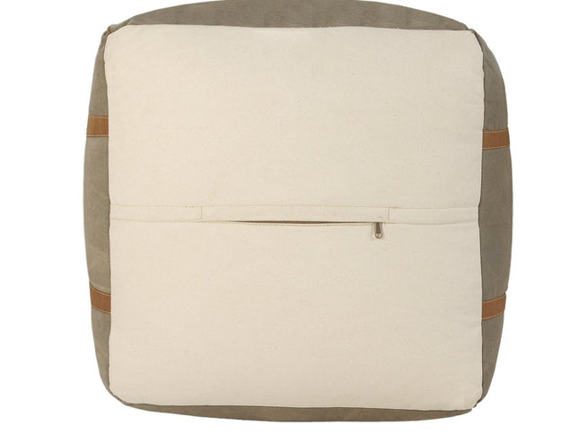 20" Gray Cotton Blend Ottoman