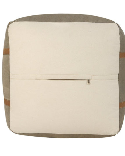 20" Gray Cotton Blend Ottoman