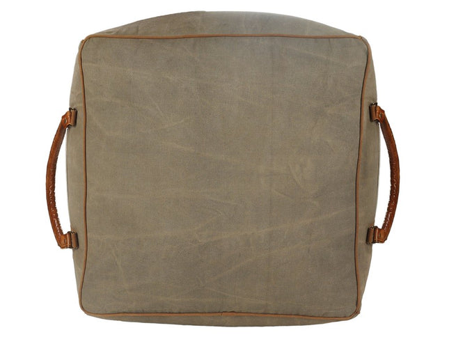 20" Gray Cotton Blend Ottoman