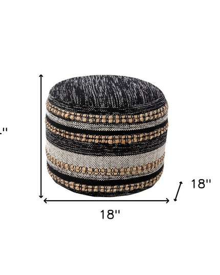 18" x 18" x 14" " Black Pouff