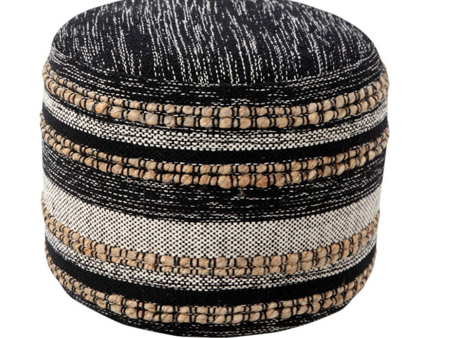 18" x 18" x 14" " Black Pouff