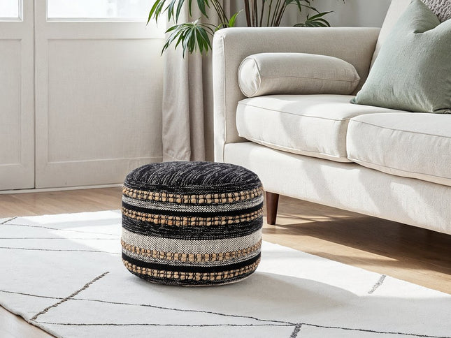 18" x 18" x 14" " Black Pouff