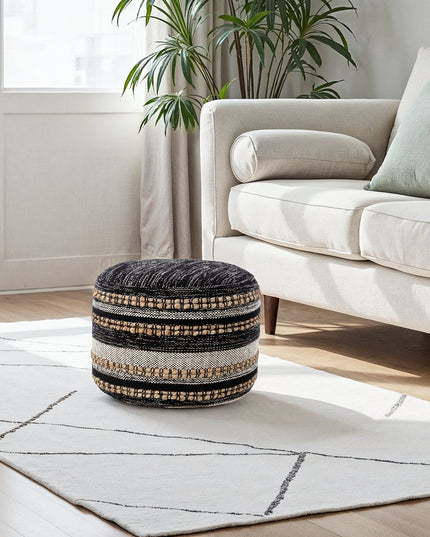 18" x 18" x 14" " Black Pouff