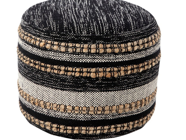 18" x 18" x 14" " Black Pouff