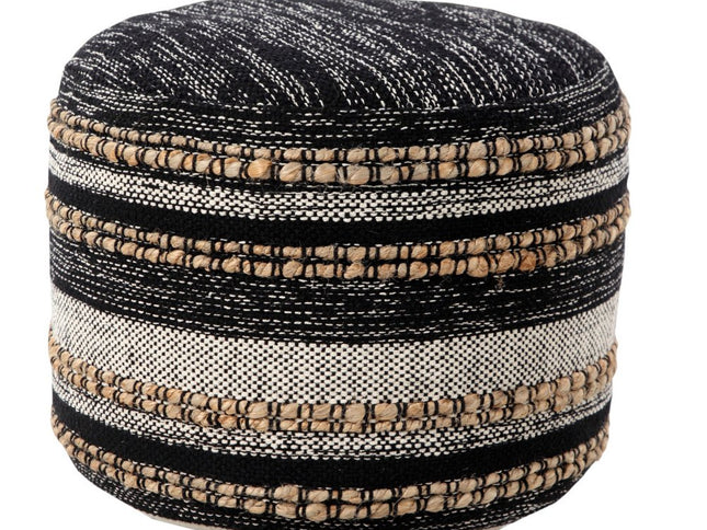 18" x 18" x 14" " Black Pouff