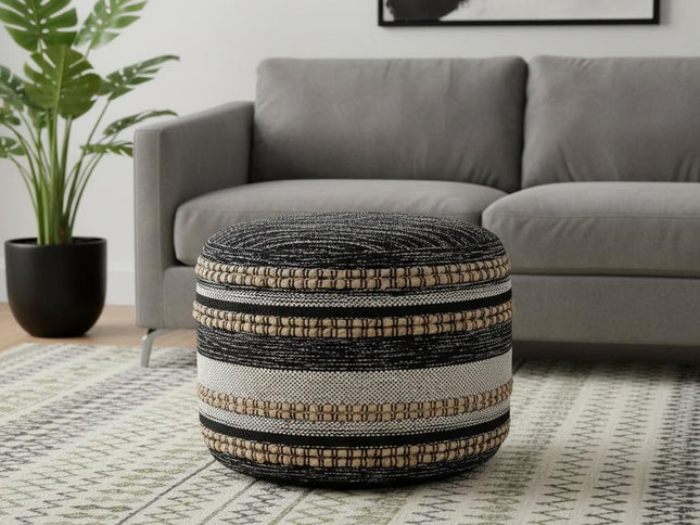 18" x 18" x 14" " Black Pouff