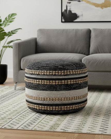 18" x 18" x 14" " Black Pouff