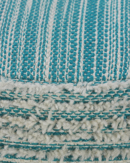 18" Pink Fabric Cylinder Striped Pouf Ottoman