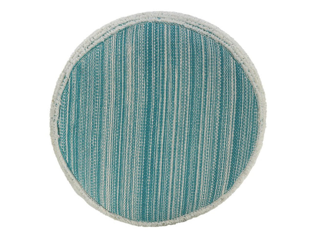 18" Pink Fabric Cylinder Striped Pouf Ottoman