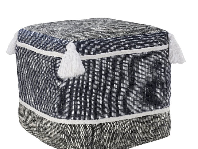 16" Blue Polyester Ottoman