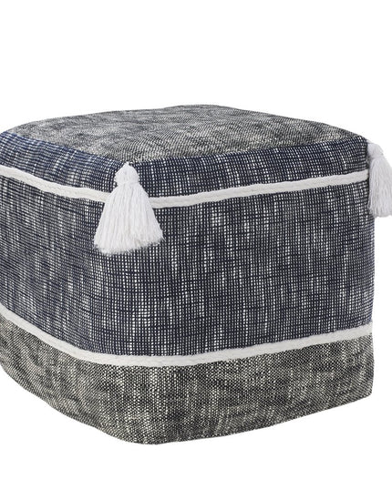 16" Blue Polyester Ottoman