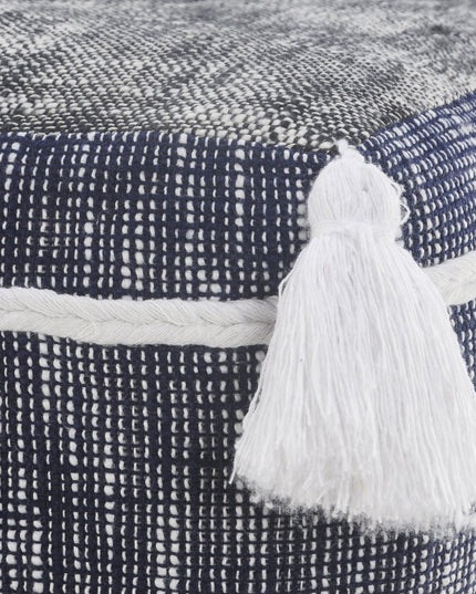 16" Blue Polyester Ottoman