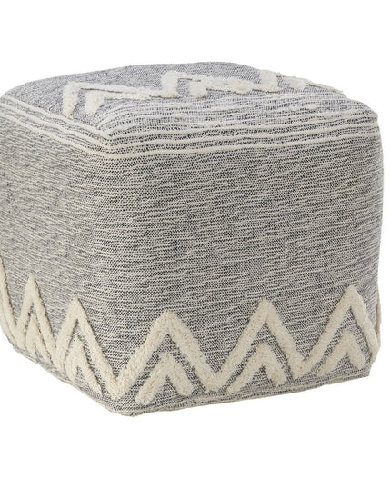16" Gray Fabric Pouf Ottoman
