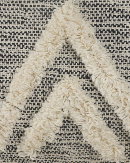 16" Gray Fabric Pouf Ottoman