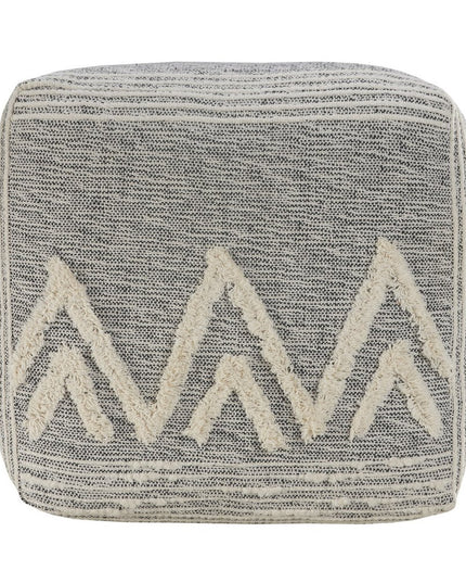 16" Gray Fabric Pouf Ottoman