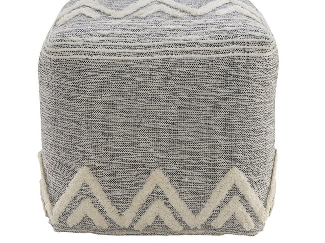 16" Gray Fabric Pouf Ottoman