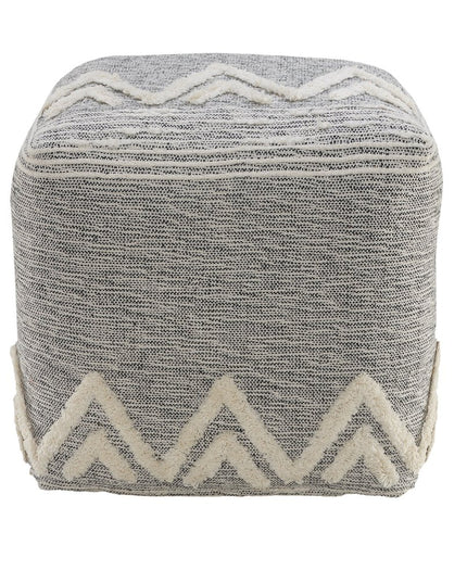 16" Gray Fabric Pouf Ottoman