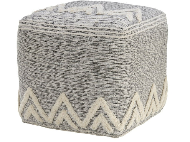16" Gray Fabric Pouf Ottoman