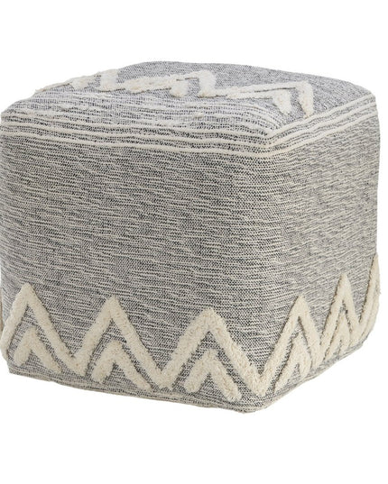 16" Gray Fabric Pouf Ottoman