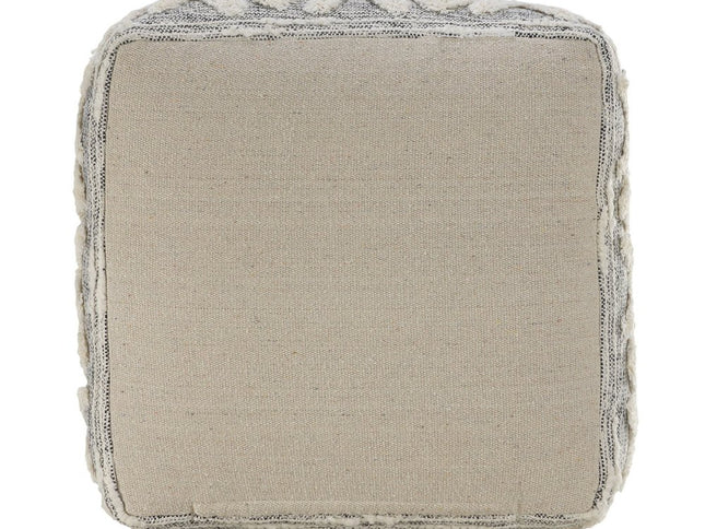 16" Gray Fabric Pouf Ottoman