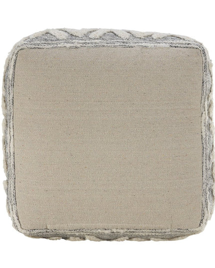 16" Gray Fabric Pouf Ottoman