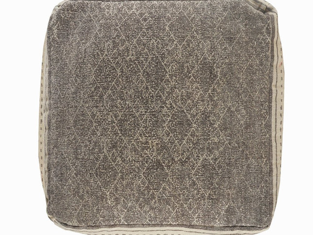 20" Beige Cotton Tribal Pouf Ottoman