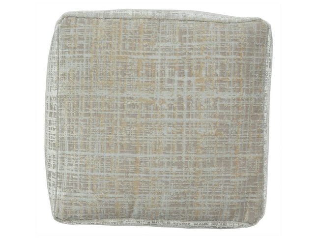 18" Beige Abstract Pouf Ottoman