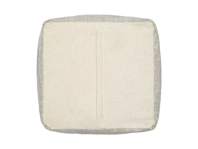 18" Beige Abstract Pouf Ottoman