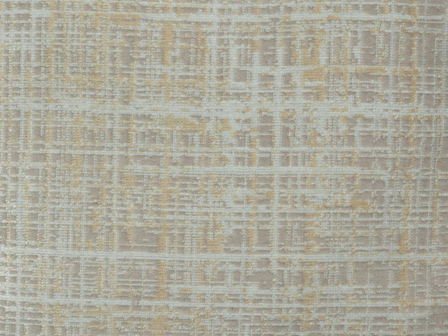 18" Beige Abstract Pouf Ottoman