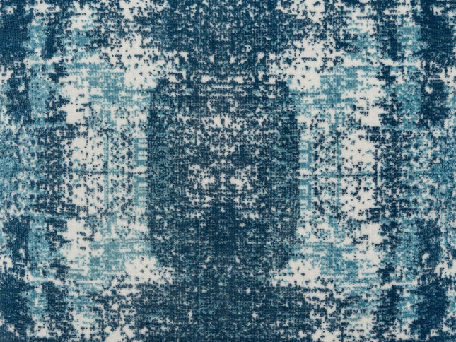 18" Blue Abstract Pouf Ottoman